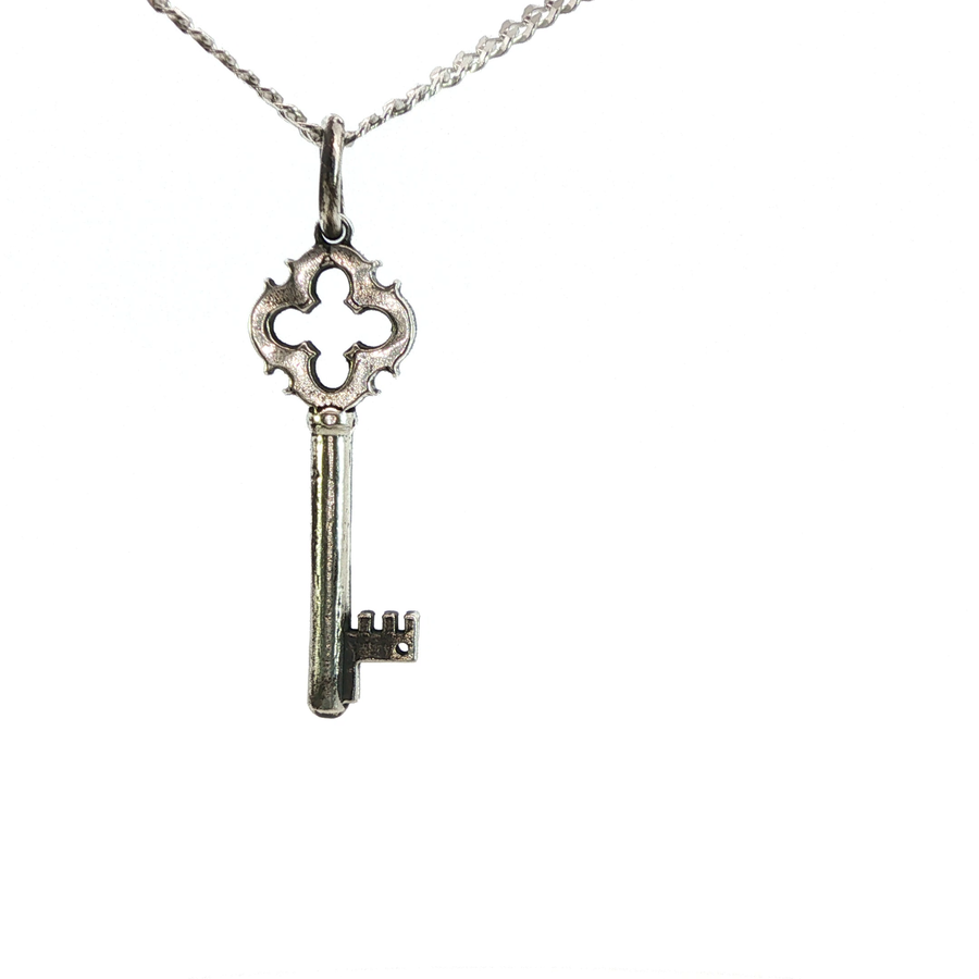 Sterling Silver 13th Century Iron Key Necklace