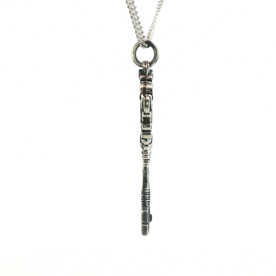 Sterling Silver English Chamberlain Key Necklace