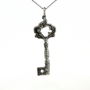 Sterling Silver French Door Dead Lock Key Necklace