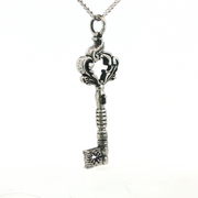 Sterling Silver French Door Dead Lock Key Necklace