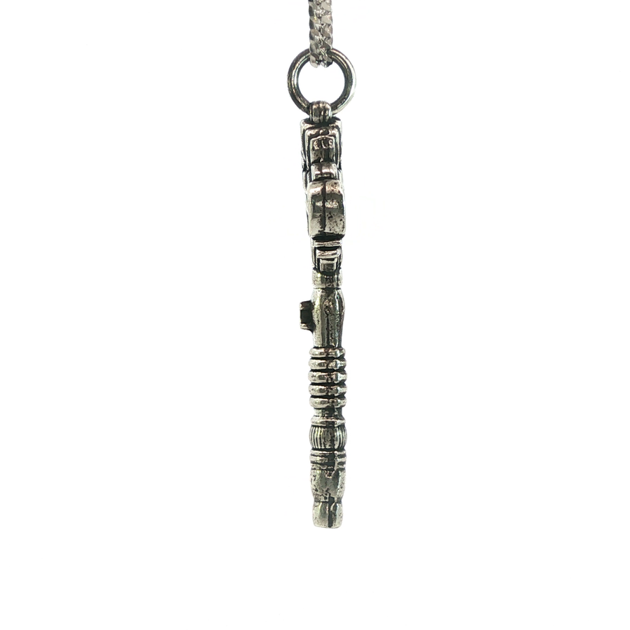 Sterling Silver French Door Dead Lock Key Necklace