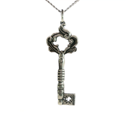 Sterling Silver French Door Dead Lock Key Necklace