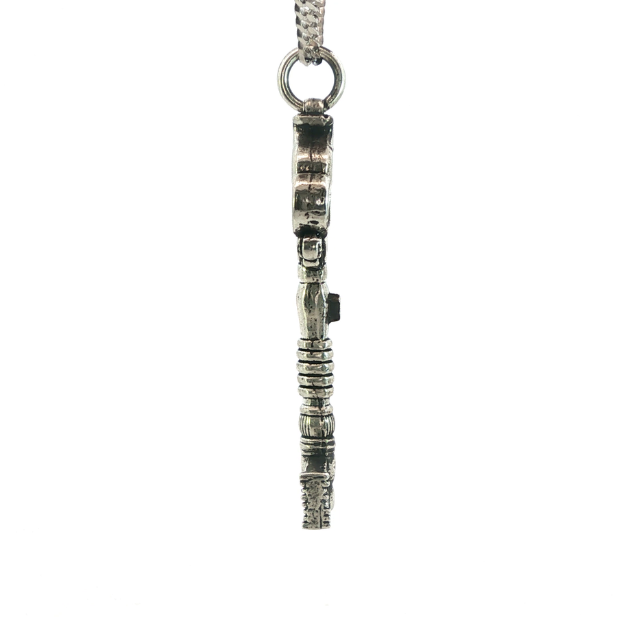 Sterling Silver French Door Dead Lock Key Necklace