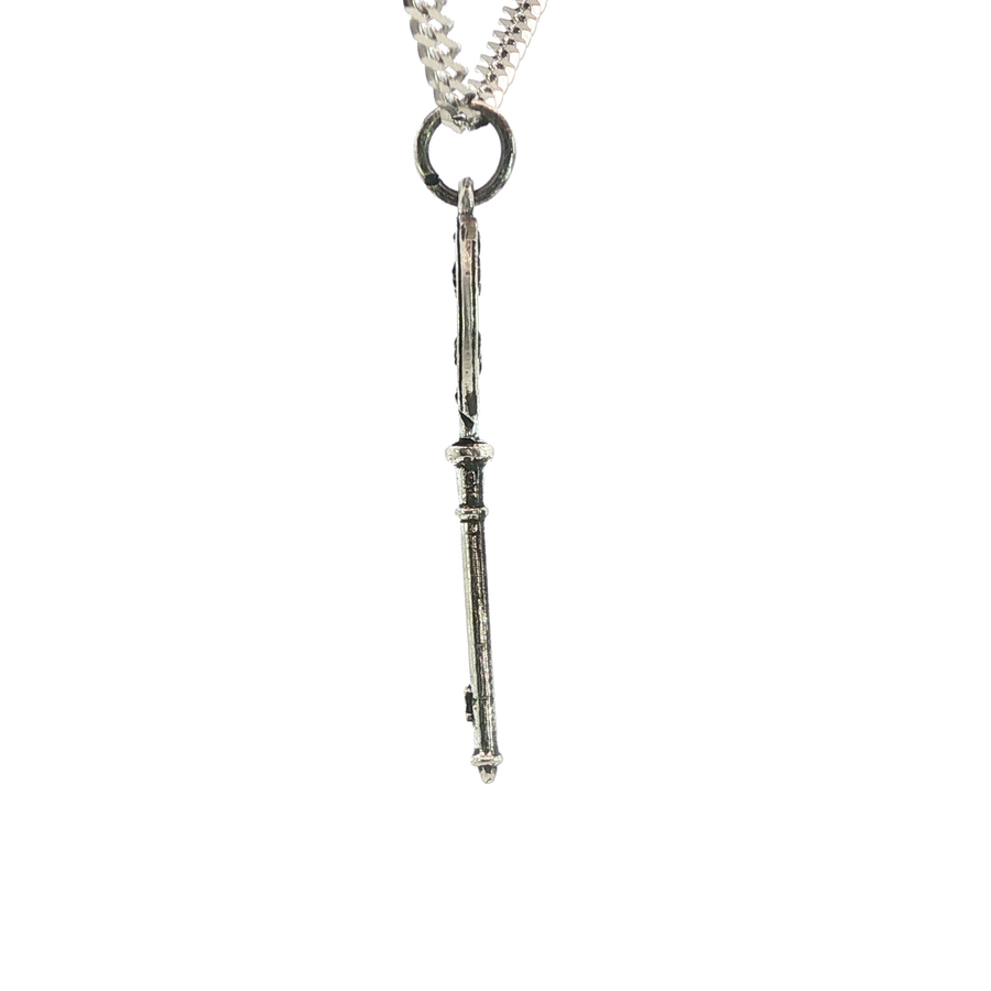 Sterling Silver Zodiac Skeleton Key Necklace