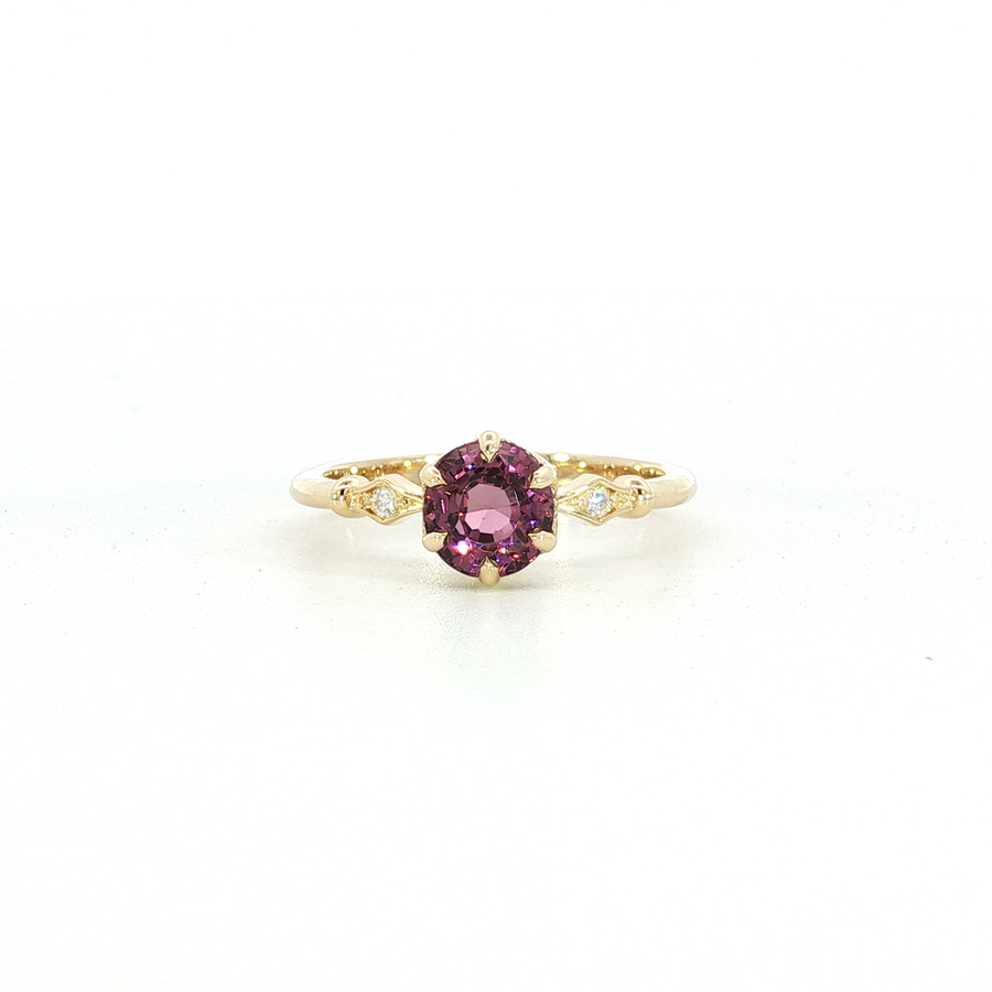 14K Yellow Gold Spinel & Natural Diamonds Fairy Tale Ring