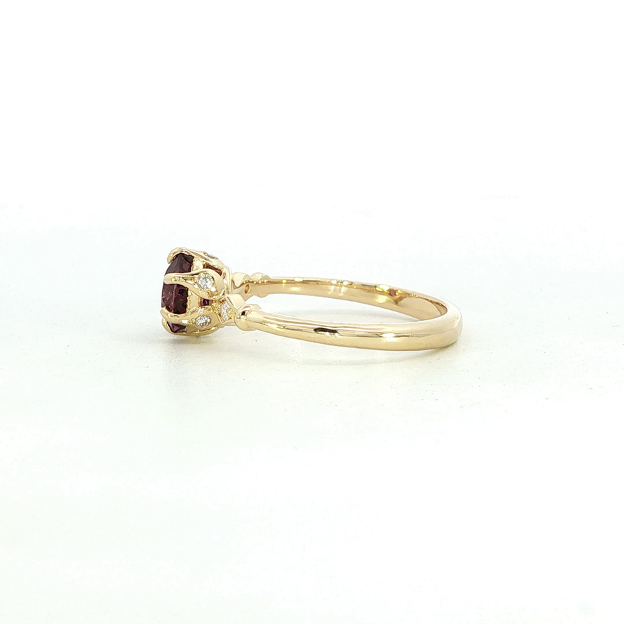 14K Yellow Gold Spinel & Natural Diamonds Fairy Tale Ring