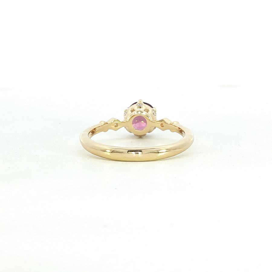 14K Yellow Gold Spinel & Natural Diamonds Fairy Tale Ring