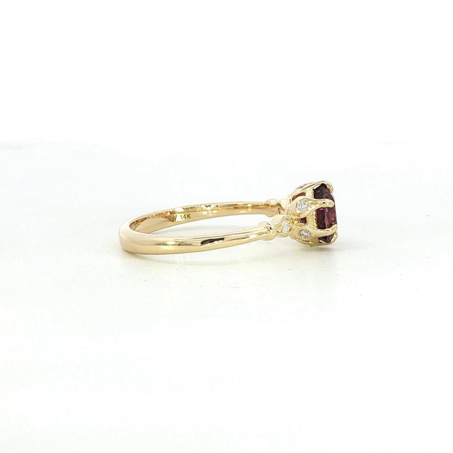 14K Yellow Gold Spinel & Natural Diamonds Fairy Tale Ring