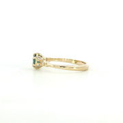 14K Yellow Gold Blue Zircon & Natural Diamonds Fairy Tale Ring