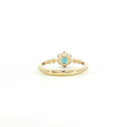 14K Yellow Gold Blue Zircon & Natural Diamonds Fairy Tale Ring