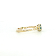14K Yellow Gold Blue Zircon & Natural Diamonds Fairy Tale Ring