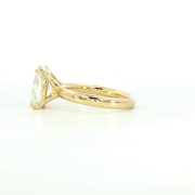 14K Yellow Gold Cushion Cut Lab Diamond Signature Solitaire Engagement Ring