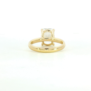 14K Yellow Gold Cushion Cut Lab Diamond Signature Solitaire Engagement Ring