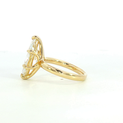 14K Yellow Gold Marquise Cut Lab Diamond Signature Solitaire Engagement Ring