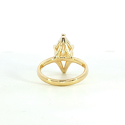 14K Yellow Gold Marquise Cut Lab Diamond Signature Solitaire Engagement Ring