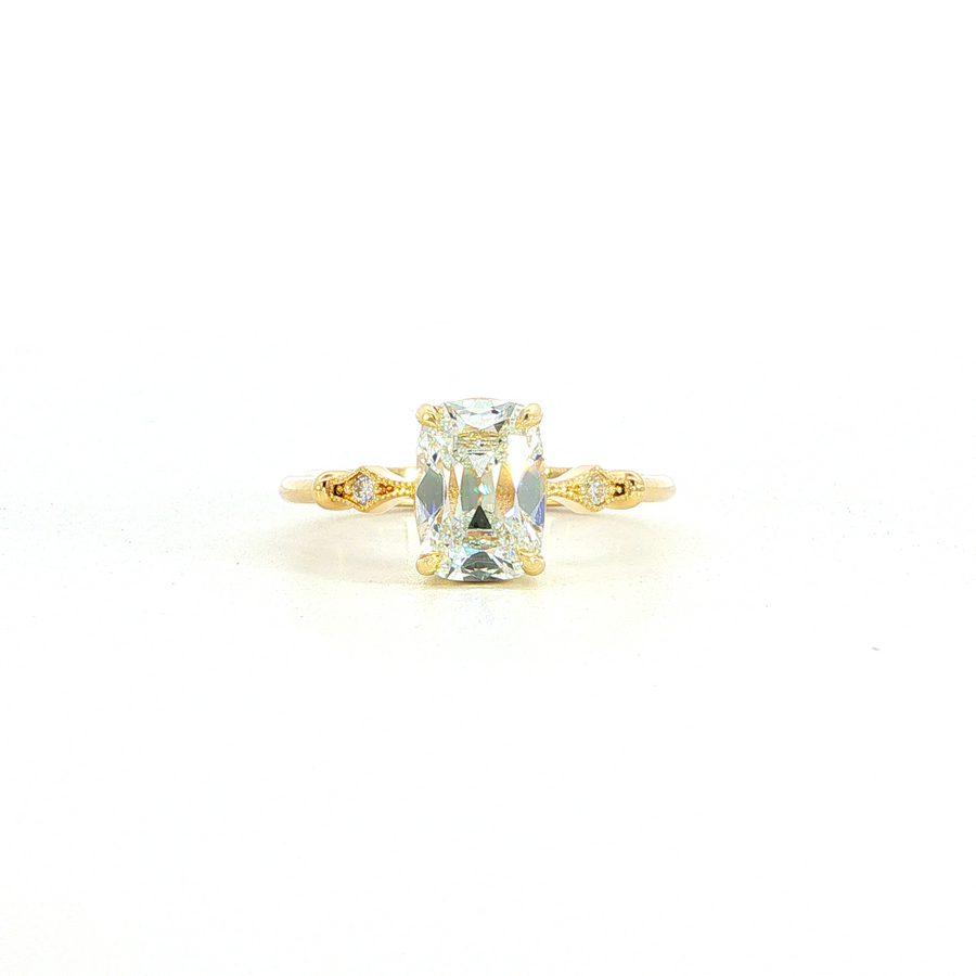 18K Yellow Gold Vintage Inspired Lab Diamond Reverie 'Dutchess' Engagement Ring