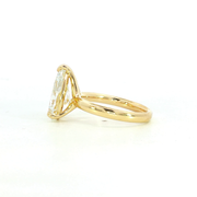 14K Yellow Gold Pear Cut Lab Diamond Signature Solitaire Engagement Ring