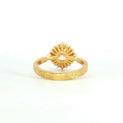 18K Yellow Gold Old Euro Cut Lab Diamond Vintage Inspired Engagement Ring