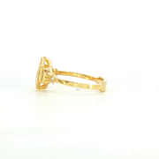 18K Yellow Gold Dutchess Lab Diamond Vintage Inspired Starfire Engagement Ring