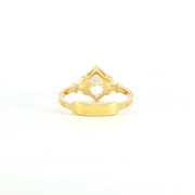 18K Yellow Gold Dutchess Lab Diamond Vintage Inspired Starfire Engagement Ring