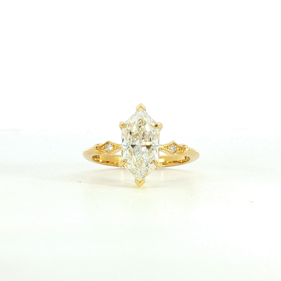 18K Yellow Gold Lab Diamond Vintage Inspired Reverie 'Dutchess' Engagement Ring