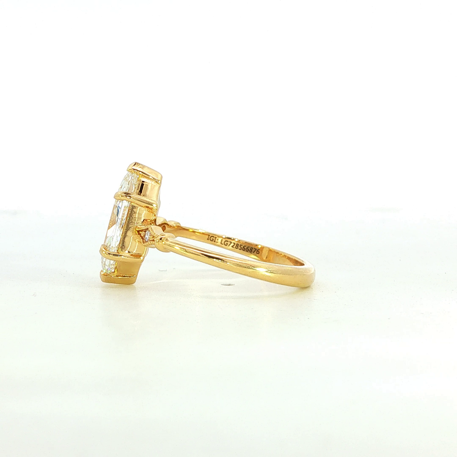 18K Yellow Gold Lab Diamond Vintage Inspired Reverie 'Dutchess' Engagement Ring