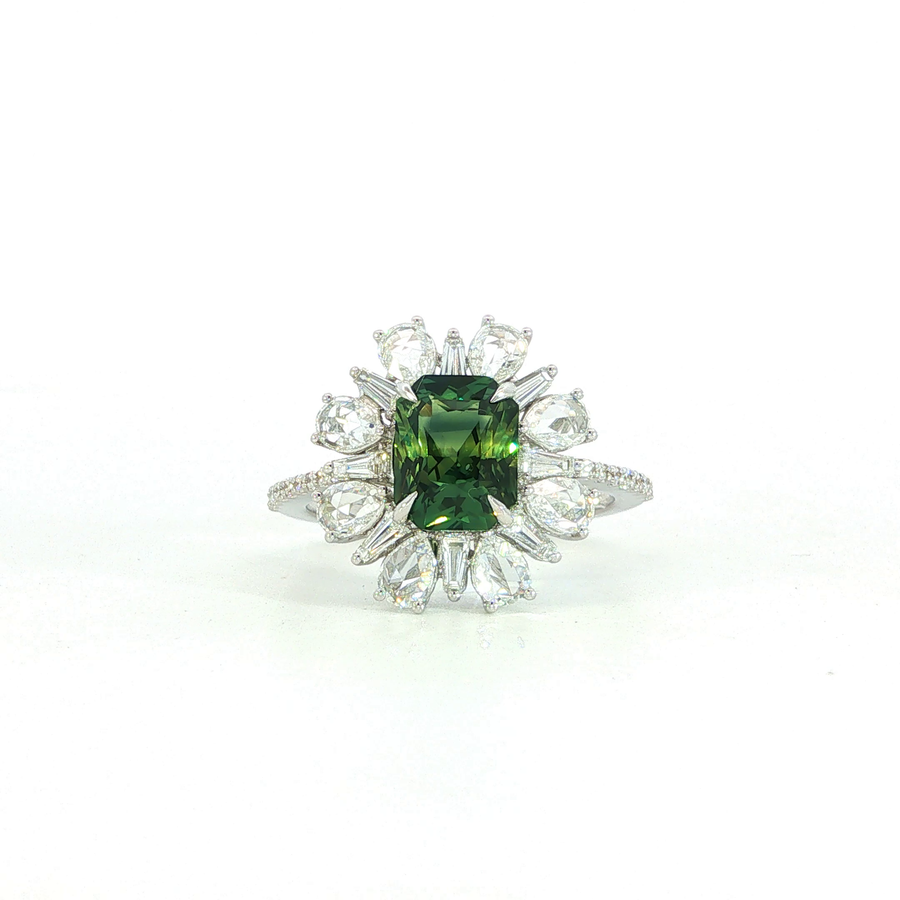 Color Stone Engagement Ring