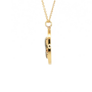 14K Yellow Gold Natural Diamond Vintage Inspired Butterfly Medallion Necklace