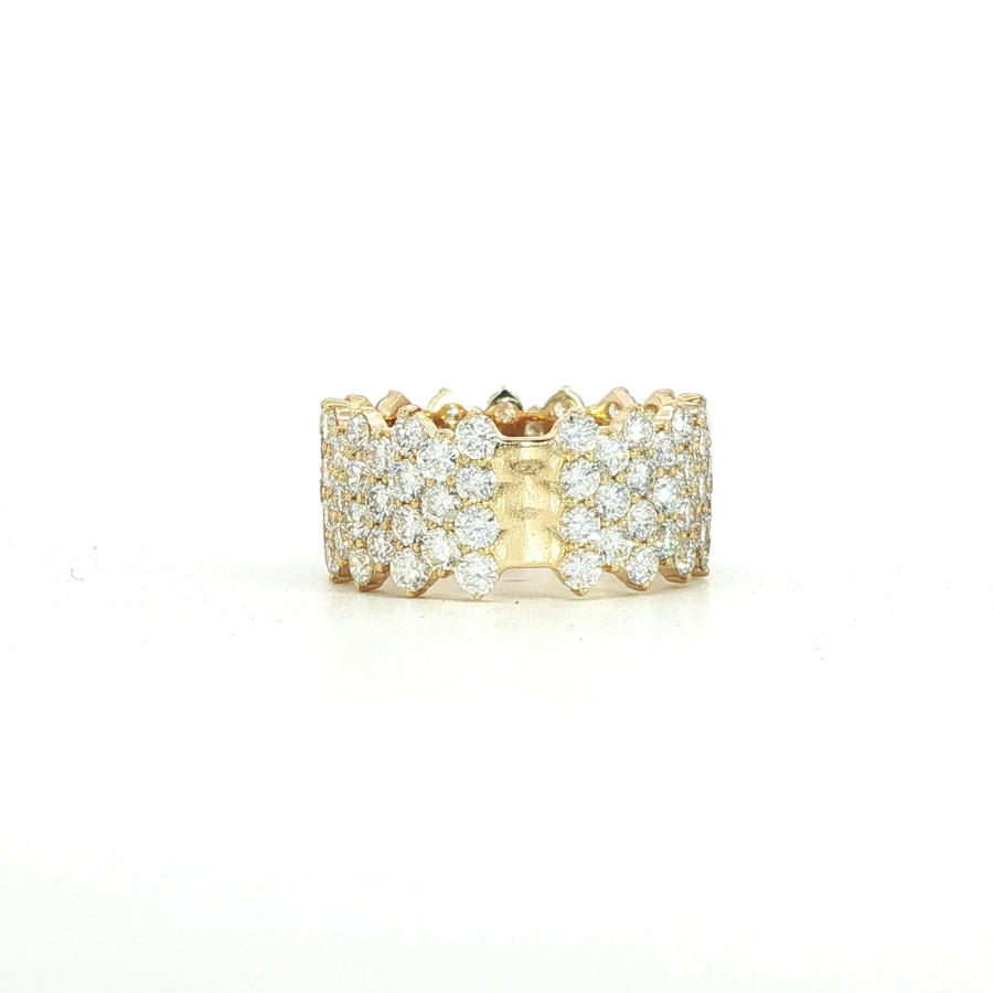 14K Yellow Gold Lab Diamond Stardust Lucky 7 Band