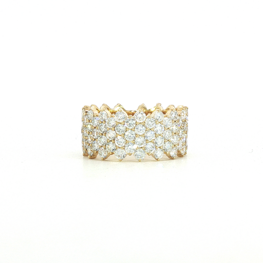 14K Yellow Gold Lab Diamond Stardust Lucky 7 Band