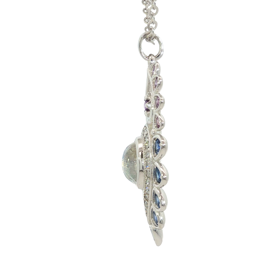 14K White Gold Moondust Necklace
