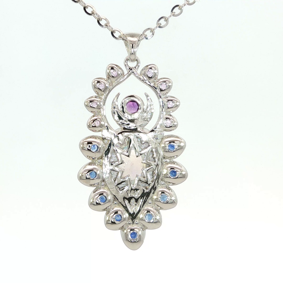 14K White Gold Moondust Necklace