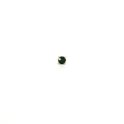 14K Yellow Gold Martini Set Natural Round Cut Green Sapphire Stud Earring