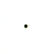14K Yellow Gold Martini Set Natural Round Cut Green Sapphire Stud Earring