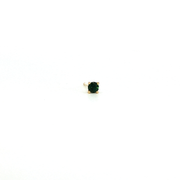 14K Yellow Gold Martini Set Natural Round Cut Green Sapphire Stud Earring