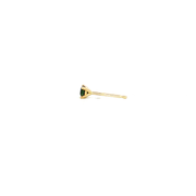 14K Yellow Gold Martini Set Natural Round Cut Green Sapphire Stud Earring