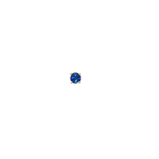 14K Yellow Gold Martini Set Natural Round Cut Blue Sapphire Stud Earring