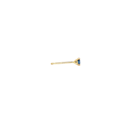 14K Yellow Gold Martini Set Natural Round Cut Blue Sapphire Stud Earring