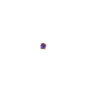 14K Yellow Gold Martini Set Natural Round Cut Purple Sapphire Stud Earring