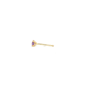 14K Yellow Gold Martini Set Natural Round Cut Purple Sapphire Stud Earring