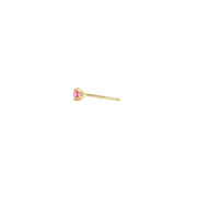 14K Yellow Gold Martini Set Natural Round Cut Pink Sapphire Stud Earring