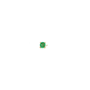 14K Yellow Gold Martini Set Emerald Sapphire Stud Earring