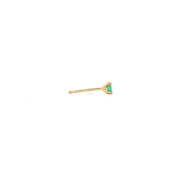 14K Yellow Gold Martini Set Emerald Sapphire Stud Earring