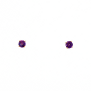 14K Yellow Gold Martini Set Amethyst Stud Earrings