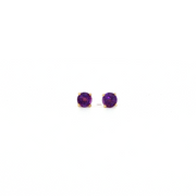14K Yellow Gold Martini Set Amethyst Stud Earrings