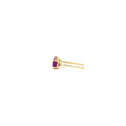 14K Yellow Gold Martini Set Amethyst Stud Earrings