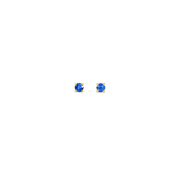 14K Yellow Gold Martini Set Blue Sapphire Stud Earrings