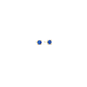 14K Yellow Gold Martini Set Blue Sapphire Stud Earrings