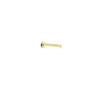 14K Yellow Gold Martini Set Blue Sapphire Stud Earrings