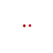 14K Yellow Gold Martini Set Red Ruby Stud Earrings